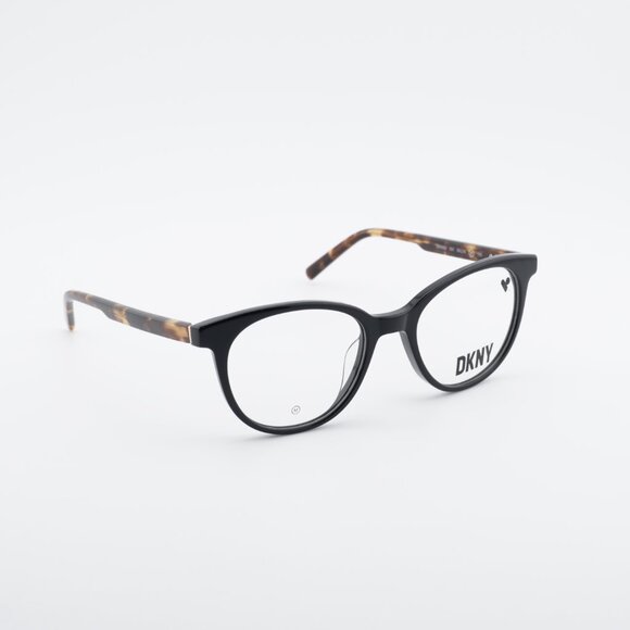 DKNY DK5050 001 Eyeglasses - Black/Havana 50mm Round Frame main image 5